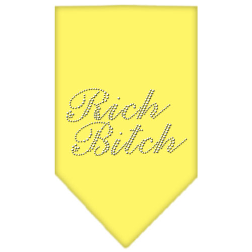 Rich Bitch Rhinestone Bandana Yellow Small